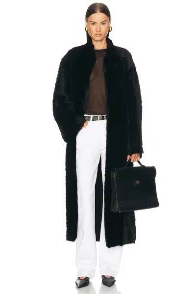 Nour Hammour Grace Coat In Black Merinos