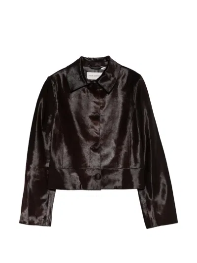 Nour Hammour Hadley Lamb-hair Jacket In Black