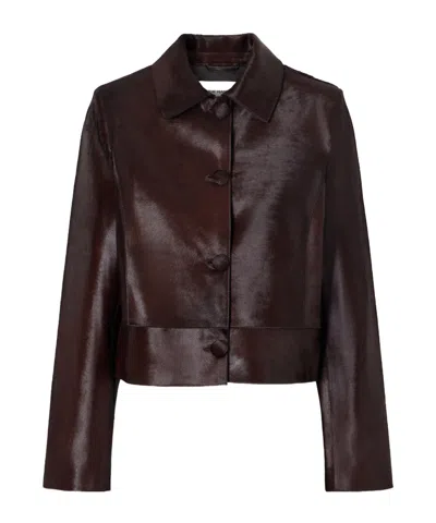 Nour Hammour Hadley Long-sleeved Jacket In Brown