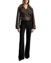 Nour Hammour Hatti Shearling Trimmed Leather Jacket In Syrup
