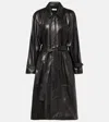 Nour Hammour Isolde Belted Leather Coat In Black