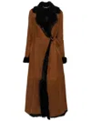 Nour Hammour Joni Paneled Shearling Coat In Brown