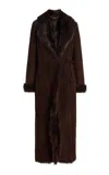 Nour Hammour Joni Ladylike 90s Shearling Coat In Brown