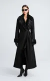 Nour Hammour Joni Lambskin Shearling Coat In Black