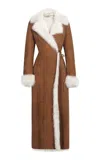 Nour Hammour Joni Lambskin Shearling Coat In Tan