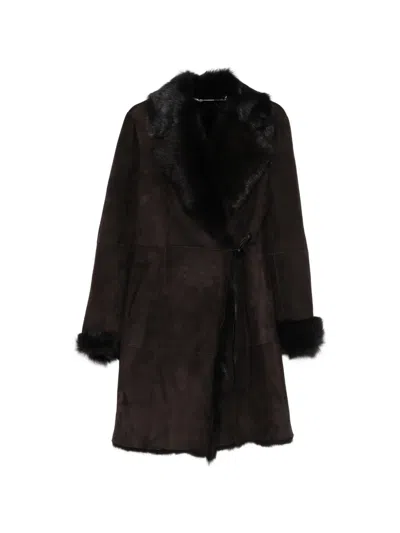 Nour Hammour Joni Shearling Coat In Brown