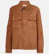 Nour Hammour Jude Suede Shirt In Black