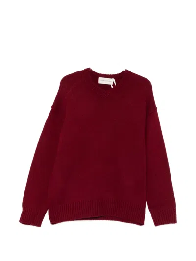 Nour Hammour Jude V-neck Sweater In Burgundy