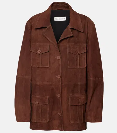 Nour Hammour Kargo Suede Jacket In Beige