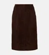 Nour Hammour Lady Skirt Suede Midi Skirt In Brown