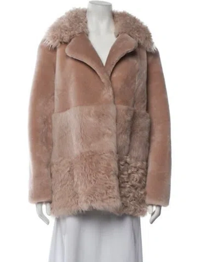 Pre-owned Nour Hammour Lamb Fur Faux Fur Coat W/ Tags In Neutrals
