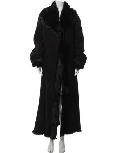 Pre-owned Nour Hammour Lamb Fur Fur Coat In Black