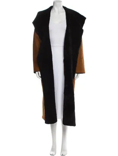 Pre-owned Nour Hammour Lamb Fur Fur Coat In Black