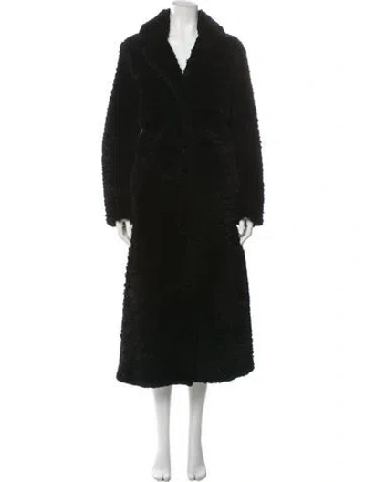 Pre-owned Nour Hammour Lamb Fur Fur Coat In Black
