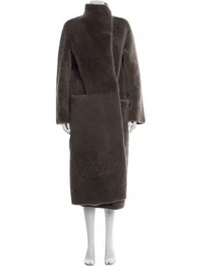 Pre-owned Nour Hammour Lamb Fur Fur Coat In Brown