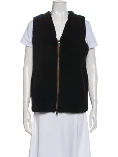 Pre-owned Nour Hammour Lamb Fur Fur Jacket In Black