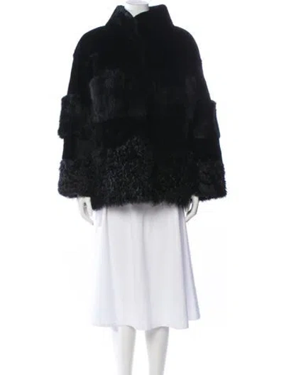 Pre-owned Nour Hammour Lamb Fur Fur Jacket In Black
