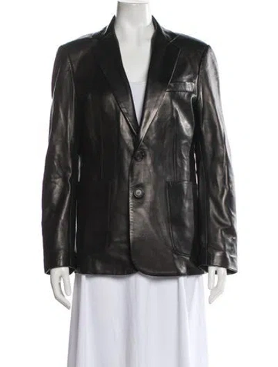 Pre-owned Nour Hammour Lamb Fur Fur Jacket In Gray