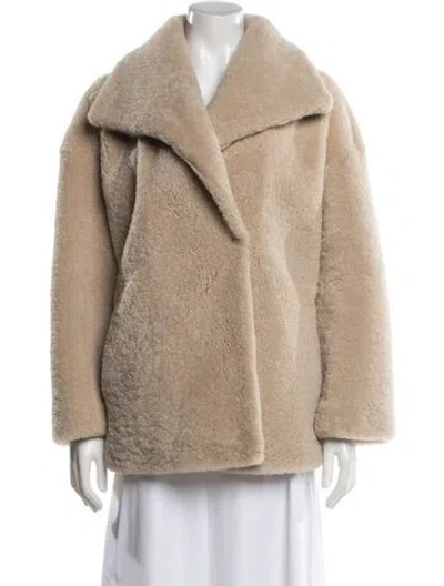 Pre-owned Nour Hammour Lamb Fur Fur Jacket In Neutral