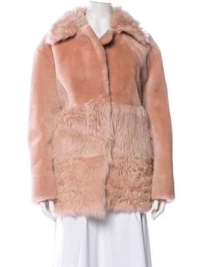 Pre-owned Nour Hammour Lamb Fur Fur Jacket In Pink