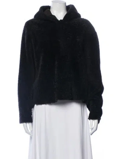 Pre-owned Nour Hammour Lamb Fur Jacket In Black