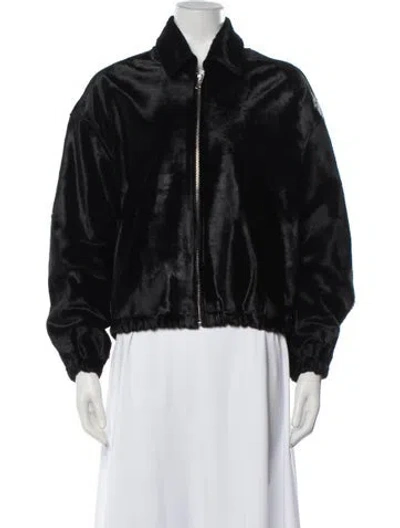 Pre-owned Nour Hammour Lambskin Biker Jacket In Black