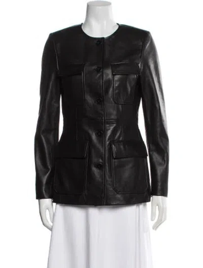 Pre-owned Nour Hammour Lambskin Biker Jacket W/ Tags In Black