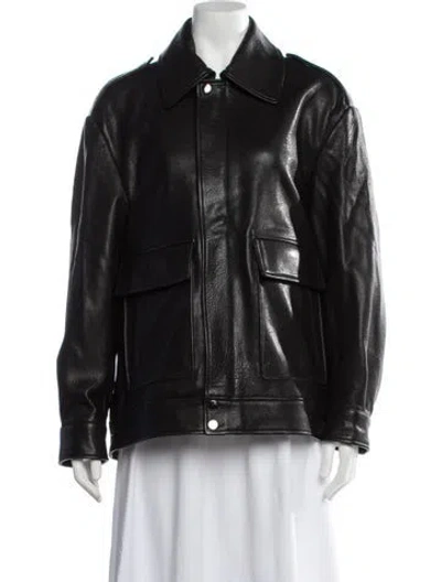 Pre-owned Nour Hammour Lambskin Biker Jacket W/ Tags In Black