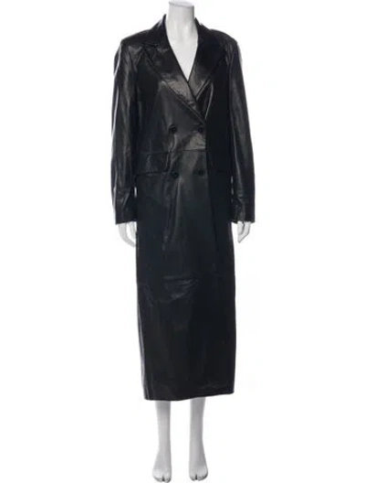 Pre-owned Nour Hammour Lambskin Biker Jacket W/ Tags In Blue