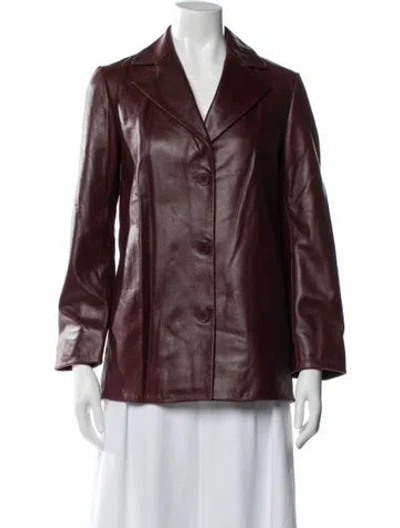 Pre-owned Nour Hammour Lambskin Blazer In Red