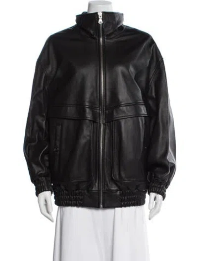 Pre-owned Nour Hammour Lambskin Coat In Black