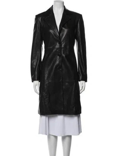 Pre-owned Nour Hammour Lambskin Coat In Black