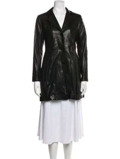 Pre-owned Nour Hammour Lambskin Coat In Black