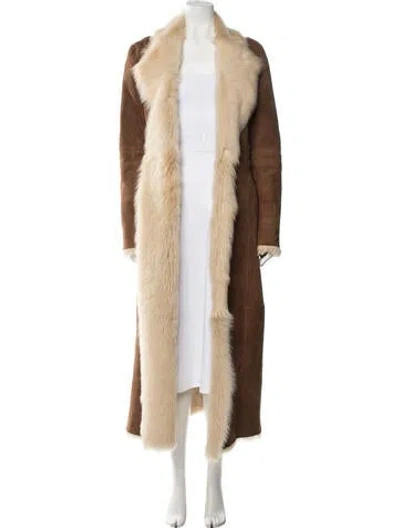 Pre-owned Nour Hammour Lambskin Coat In Brown