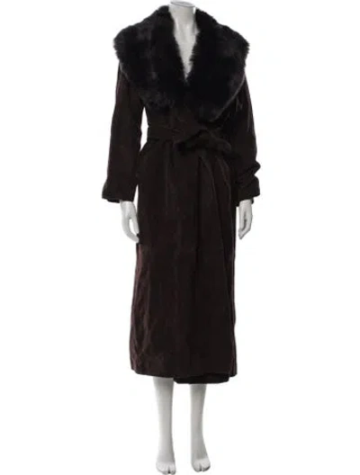 Pre-owned Nour Hammour Lambskin Coat In Brown