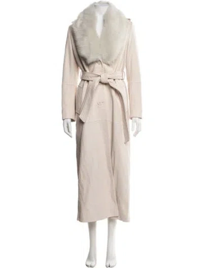 Pre-owned Nour Hammour Lambskin Coat In Neutral