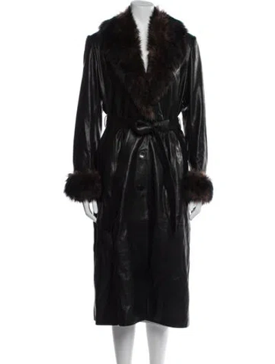 Pre-owned Nour Hammour Lambskin Coat W/ Tags In Black