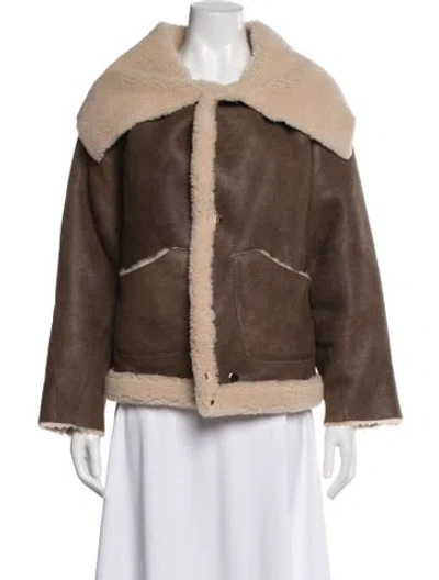 Pre-owned Nour Hammour Lambskin Fur Jacket In Brown