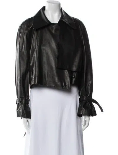 Pre-owned Nour Hammour Lambskin Jacket In Black