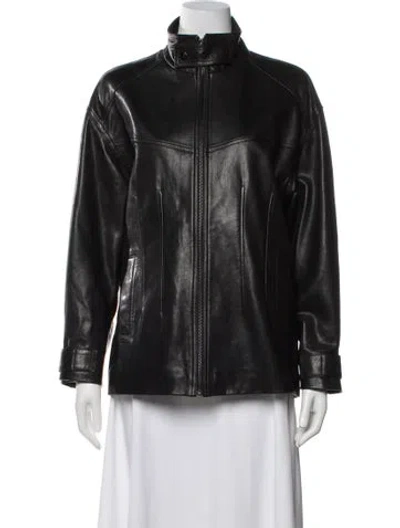 Pre-owned Nour Hammour Lambskin Jacket In Black