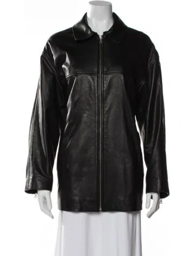 Pre-owned Nour Hammour Lambskin Jacket In Black