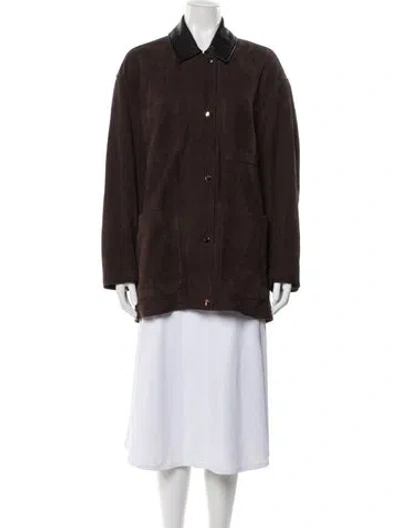 Pre-owned Nour Hammour Lambskin Jacket In Brown