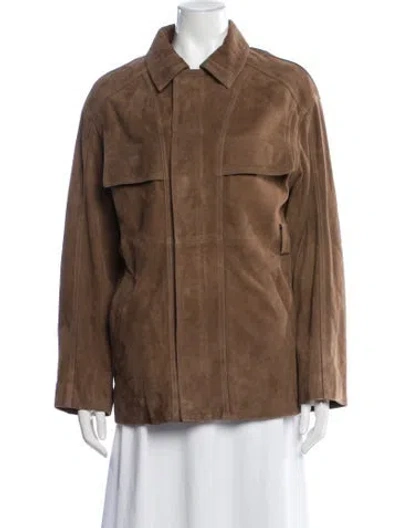 Pre-owned Nour Hammour Lambskin Jacket In Brown