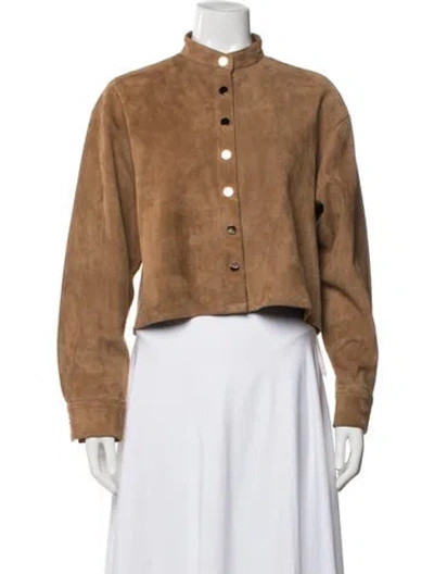 Pre-owned Nour Hammour Lambskin Jacket In Brown