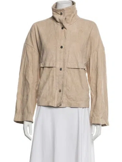 Pre-owned Nour Hammour Lambskin Jacket In Neutrals