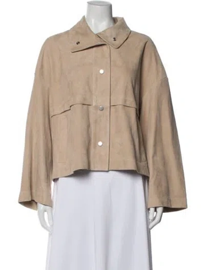 Pre-owned Nour Hammour Lambskin Jacket In Neutrals