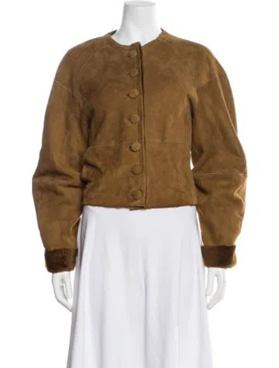 Pre-owned Nour Hammour Lambskin Jacket W/ Tags In Brown