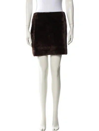 Pre-owned Nour Hammour Lambskin Mini Skirt In Black