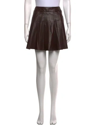 Pre-owned Nour Hammour Lambskin Mini Skirt In Brown