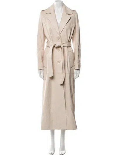 Pre-owned Nour Hammour Lambskin Trench Coat In Neutral